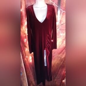 Elegant Burgundy Velvet Dress by Fashion Nova